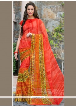 Perfervid Print Work Multi Colour Casual Saree