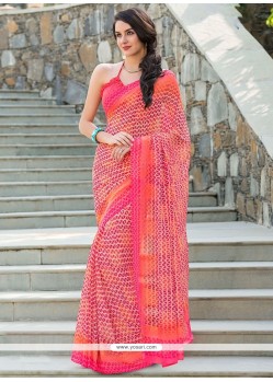 Fetching Print Work Georgette Casual Saree