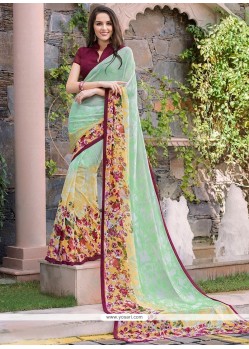 Sensible Print Work Multi Colour Georgette Casual Saree