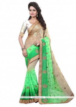 Sophisticated Faux Chiffon Embroidered Work Classic Designer Saree
