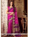 Distinguishable Magenta Silk Classic Designer Saree