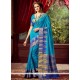 Energetic Raw Silk Blue Designer Traditional Sarees