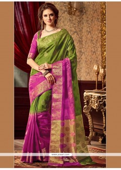 Delectable Green Weaving Work Classic Designer Saree