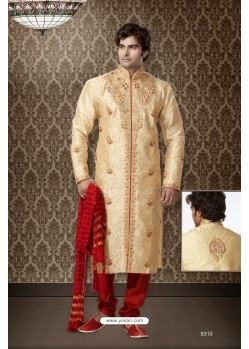 Stylish Gold Art Silk Kurta Payjama