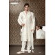 Off White Brocade Kurta Payjama