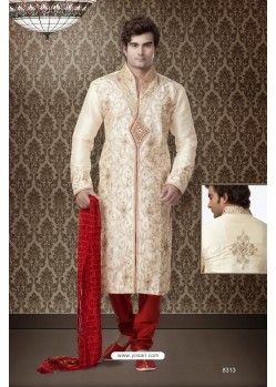 Dashing Cream Art Silk Kurta