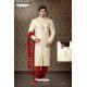 Designer Cream Art Silk Kurta