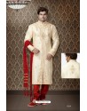 Designer Cream Art Silk Kurta