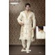 Ethnic Lemon Cream Brocade Kurta