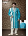 Dark Firozi Art Silk Kurta