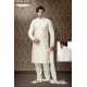 Excellent Off White Art Silk Kurta