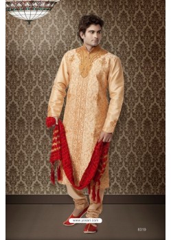 Mind-Blowing Gold Zari Art Silk Kurta