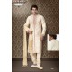 Cream Banarasi Giccha Dhoti Sherwani