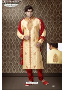 Amazing Gold Zari Art Silk Kurta