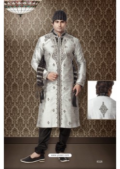 Artful Gray Art Silk Kurta