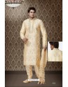 Stunning Cream Art Silk Kurta