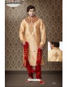 Pleasing Chickoo Art Silk Kurta