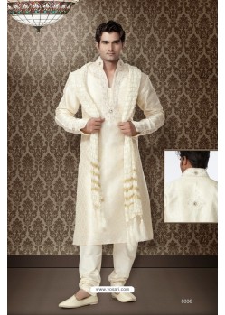 Awesome Cream Brocade Kurta