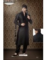 Black Brocade Kurta