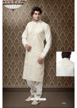 Cream Linen Patthani Kurta