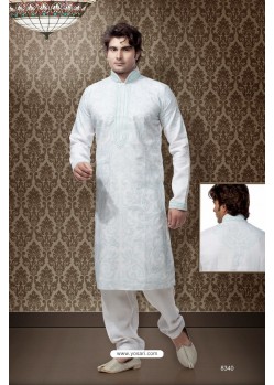 Off White Linen Patthani Kurta