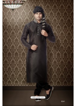 Stylish Black Art Silk Kurta