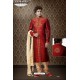 Designer maroon brocade Sherwani