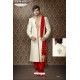 Awesome lemon cream brocade Sherwani