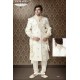 Artful lemon cream banarasi giccha Sherwani