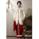 Cream Banarasi Silk Indo-Western Kurta