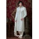 Handsome Off White Brocade Wedding Sherwani