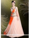 Picturesque Net Brasso Embroidered Work Readymade Gown