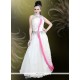 Net Off White Embroidered Work Readymade Gown
