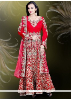 Princely Velvet Embroidered Work Readymade Gown