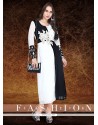 Perfect Embroidered Work Black And Off White Georgette Party Wear Kurti