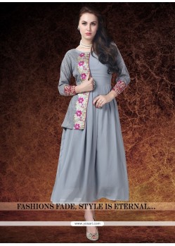 Deserving Embroidered Work Georgette Party Wear Kurti