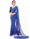 Glamorous Blue Georgette Casual Saree