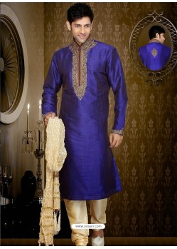 Gorgeous Look Blue Art Silk Kurta Pajama