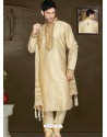 Ethnic Cream Art Silk Kurta Pajama