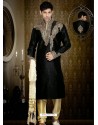 Stylish Black Art Silk Kurta Pajama