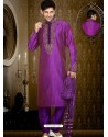 Attractive Purple Art Dupion Silk Kurta Pajama