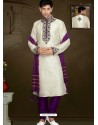 Amazing Off White Art Silk Kurta Pajama