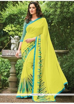 Breathtaking Georgette Yellow Casual Saree