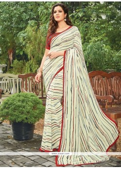 Picturesque Georgette Off White Casual Saree