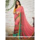 Surpassing Print Work Pink Casual Saree