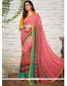 Surpassing Print Work Pink Casual Saree