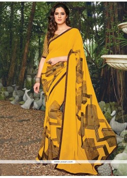 Intriguing Yellow Casual Saree