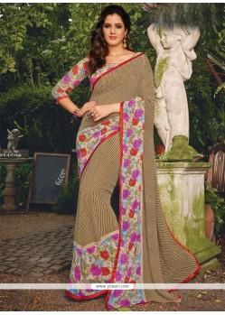 Stylish Print Work Georgette Casual Saree