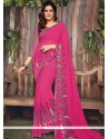 Outstanding Hot Pink Georgette Casual Saree