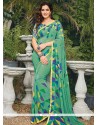 Entrancing Georgette Sea Green Casual Saree